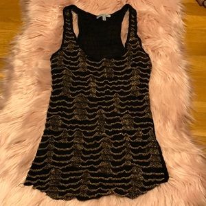 Charlotte Russe black gold shimmer top S